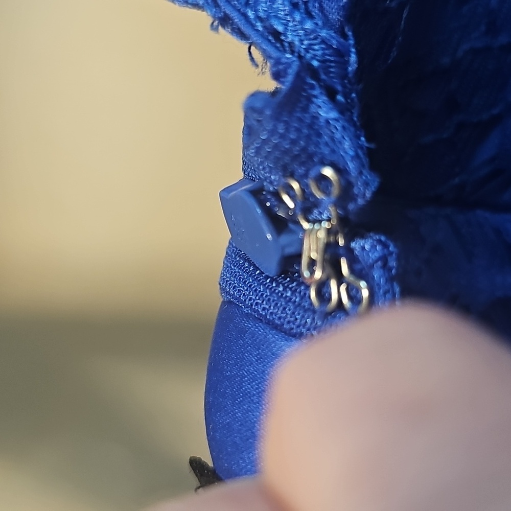 Blue Lace Cocktail Dress - Picture 3 of 5